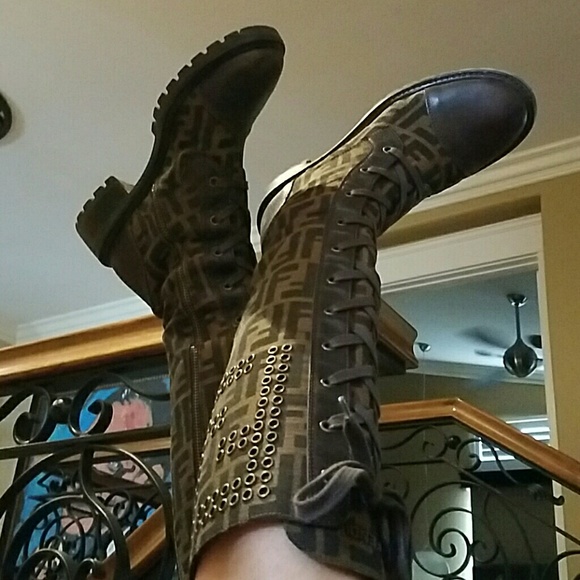 Fendi Shoes - AUTHENTIC FENDI ZUCCA BOOTS
