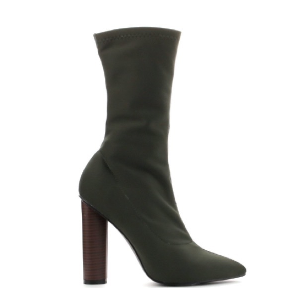 Final Sale!✨HP✨ Sock Boot Olive Bootie - Picture 3 of 5