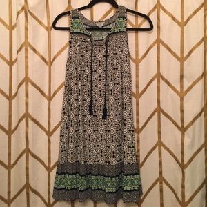 Crown & Ivy print dress with tassels