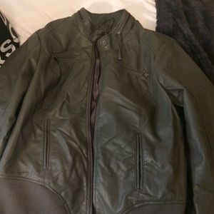 Dark grey cisono leather jacket