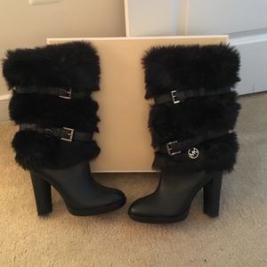 Michael Kors Fax Fur Leather Boot