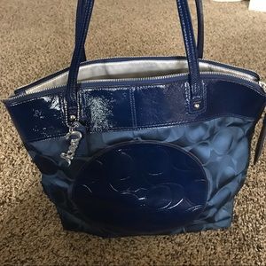 Navy blue coach tote
