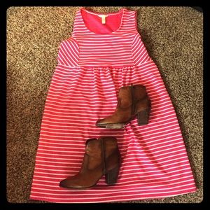 Pink Striped Maternity Dress