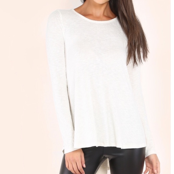 🎉LAST ONE 🎉NWT Lace-Up Back Ivory Top - Picture 3 of 4