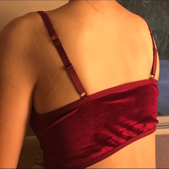 DONATE ALERT: Burgundy Velvet Bralette - Picture 2 of 3