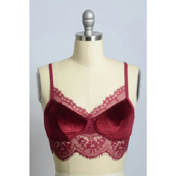 DONATE ALERT: Burgundy Velvet Bralette - Picture 3 of 3