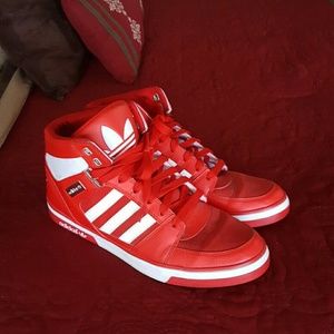Red and white Adidas