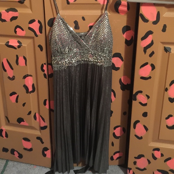 Silver, short dress