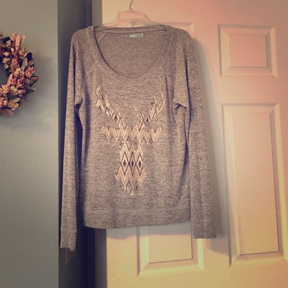 Deer sweater + Purple Flannel