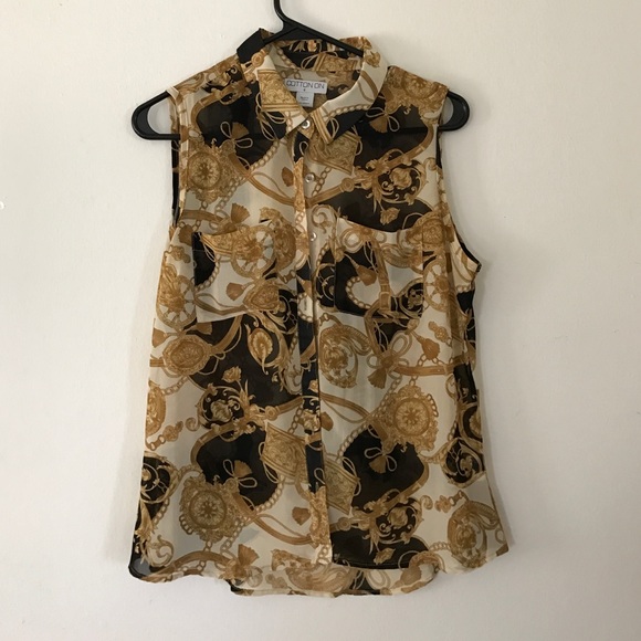 Collared sleeveless top