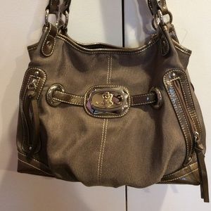 Kathy Van Zeeland brown and taupe handbag