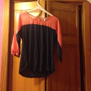 Charming Charlie Blouse w/ Zipper Detail