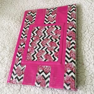 Handmade reusable book cover w/ front pocket