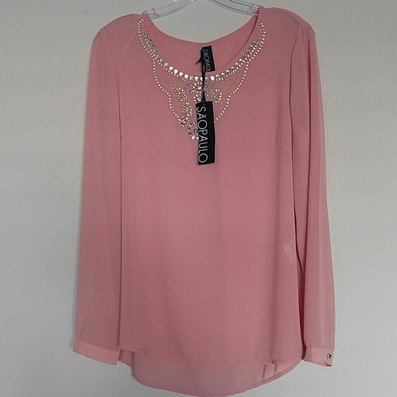 Sao Paulo top in pale pink - Picture 1 of 4