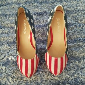 American flag high heels