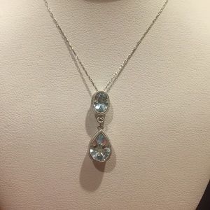 NWOT! 14k blue stone diamond necklace 💙