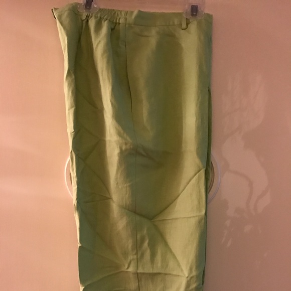 "David Brooks" Lime green linen pant