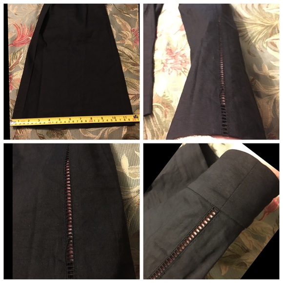 Bebe black flare leg pants with side cut-out. Sz 6 - Picture 2 of 4