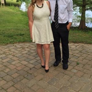 Creamy colored dress beautiful lace