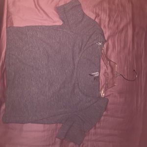 Gray cotton crop top