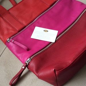 SALE🎀🎉Fossil Pink & Red Leather Purse