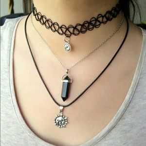 Three necklaces in one.