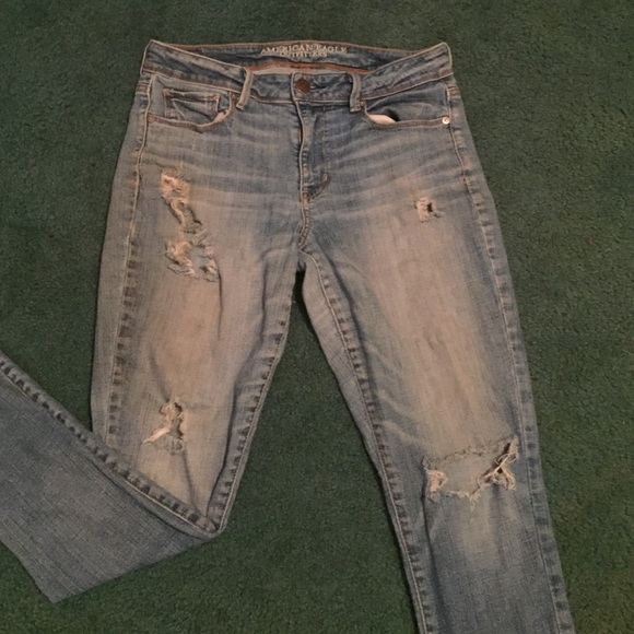 American Eagle skinny hole-y jeans