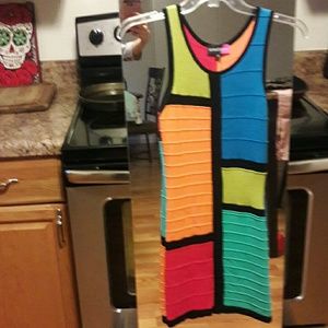 Colorblock bandage dress