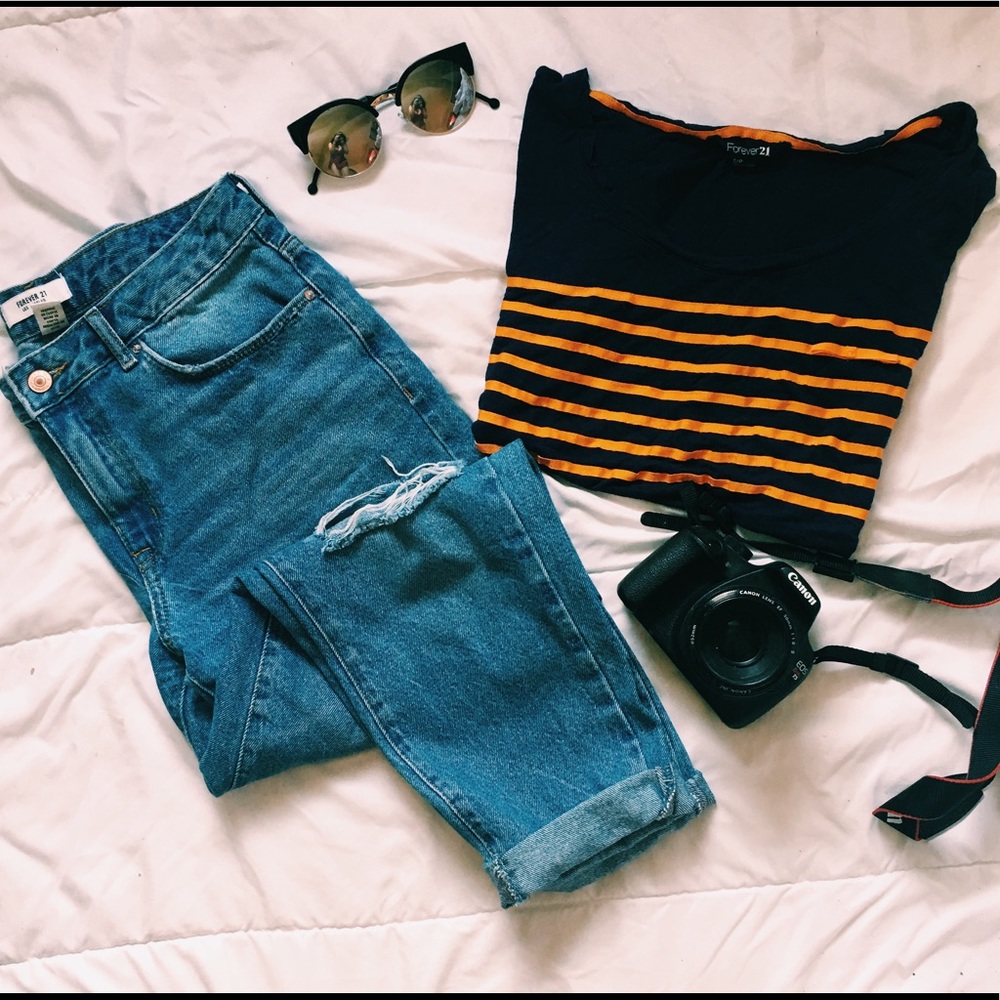 Orange and Blue Blouse