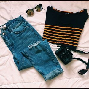 Orange and Blue Blouse