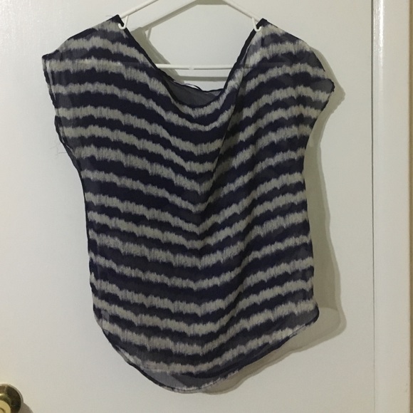 Striped navy blouse - Picture 1 of 2