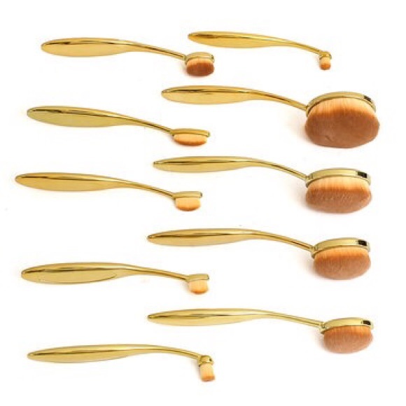 Makeup Brushes Set Gold - Picture 2 of 4