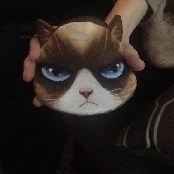 Grumpy cat change purse. Adorable shades of brown - Picture 2 of 4