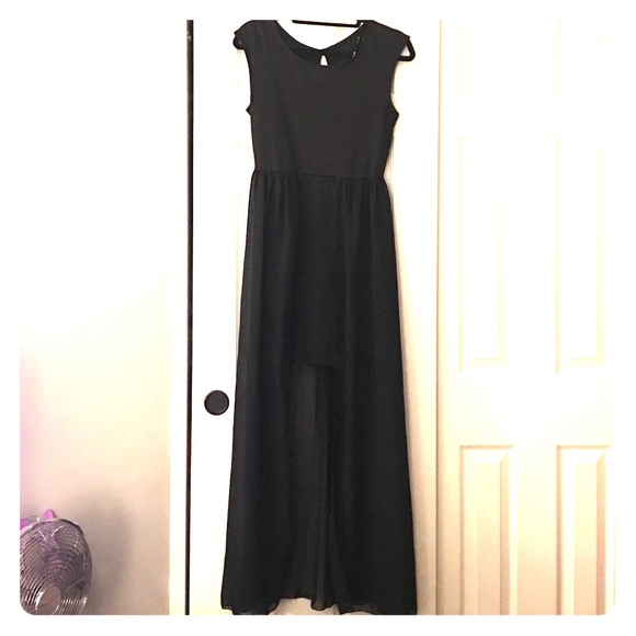 Black Skirt dress with a trail..