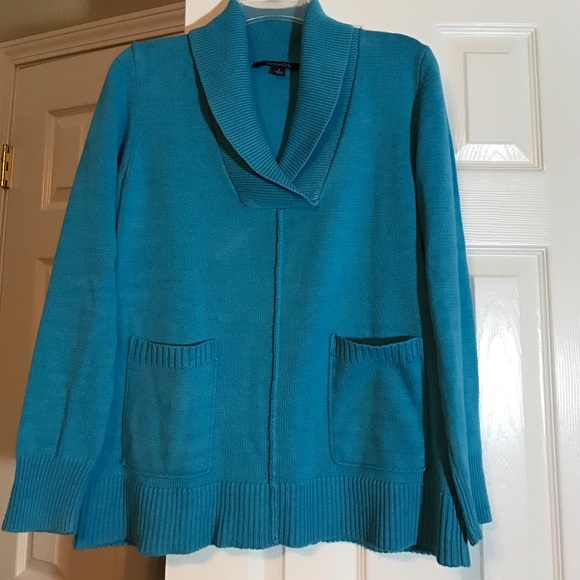 Last chance! Chadwicks sleeve blue sweater, L, EUC