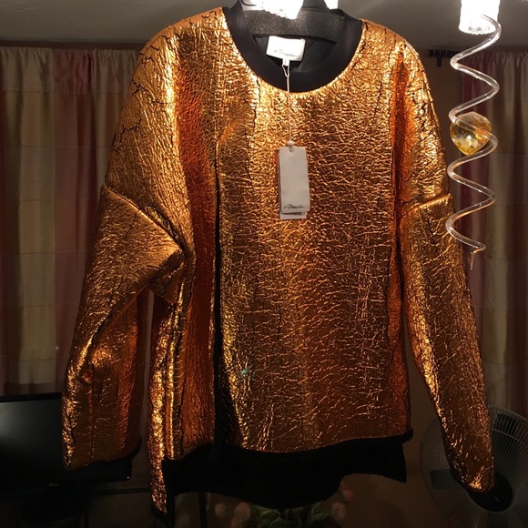 Cut away Coated sweatshirt. Copper/black. Amazing!