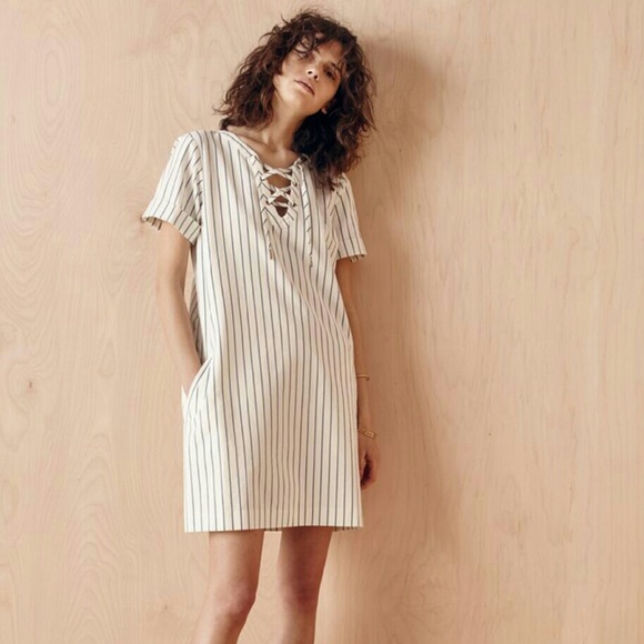 Madewell Harbour Lace-up Shift Dress