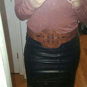 French connection brown real  leather belt