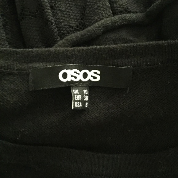 ASOS black lace hem sweater SZ 6 - Picture 3 of 4