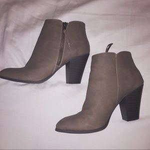Side-Zip Chunky Heel Booties