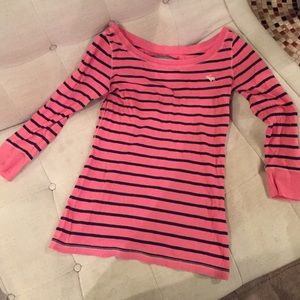 Abercrombie Pink Striped Shirt SMALL