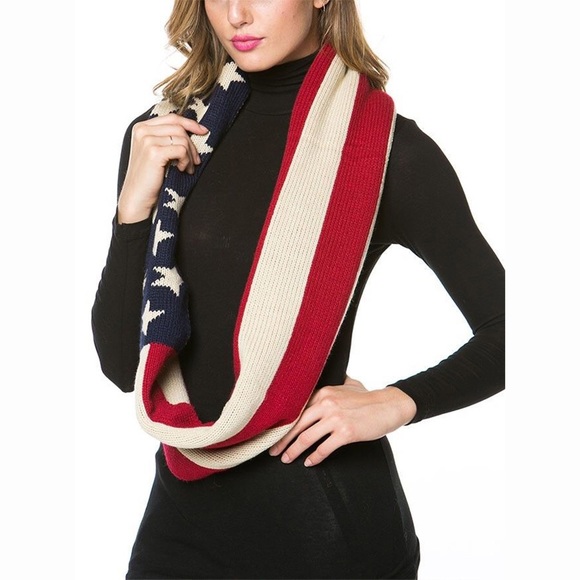 American Flag Knit Infinity Scarf