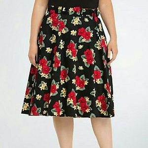 Torrid Floral Retro Skirt