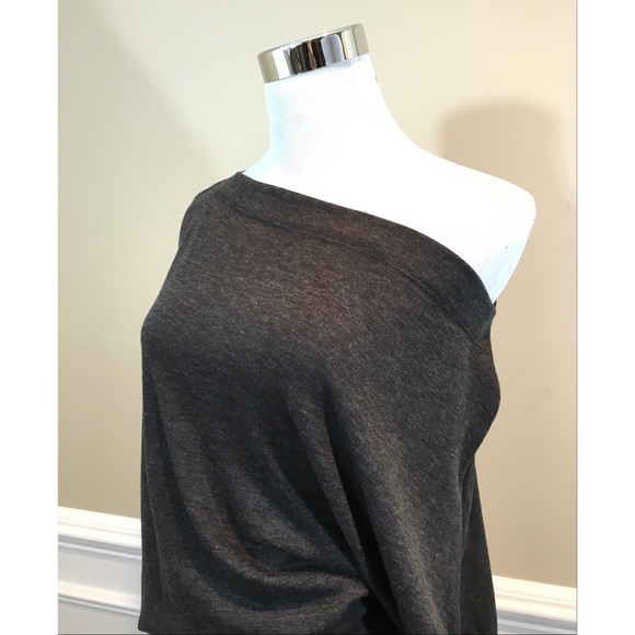 Grey Long Sleeved Dolman Mini Dress - Picture 3 of 3