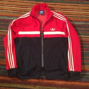Adidas Red, White and Blue Zip Up Warm Up Jacket