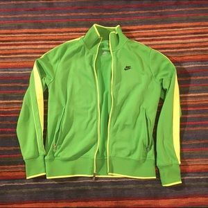 Nike Green and Yellow Zip-Up Warm Up Jacket