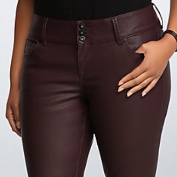 😍 HPick Torrid Oxblood high waist faux leather - Picture 3 of 4