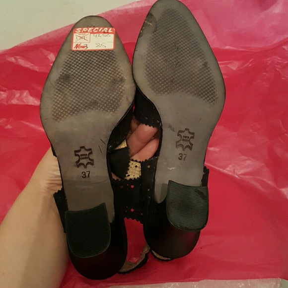 GAVENA black perforated suede sandals size 37 - Picture 4 of 4