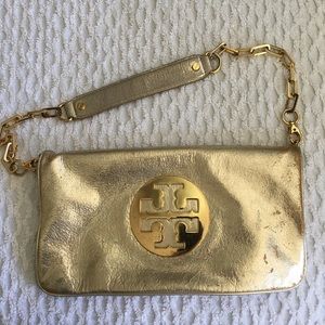 Tory Burch Gold Reva Clutch