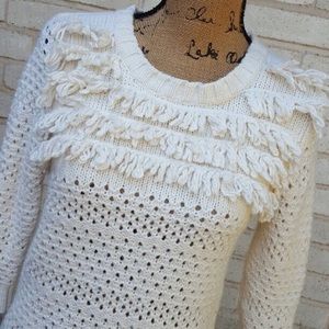 Anthropologie knit fringe sweater